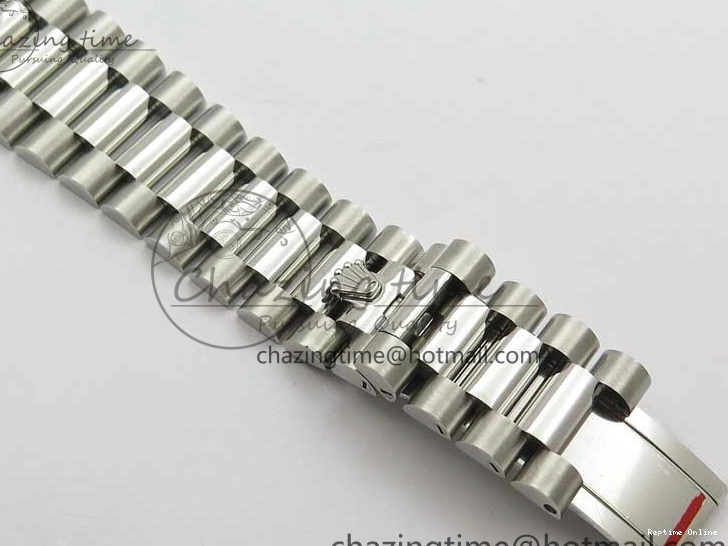 0417 SoftTouch Day-Date 40mm 228239 BP New Dial Version 904 SS Ice Blue T Crystal Markers Dial on SS President Bracelet A 2822